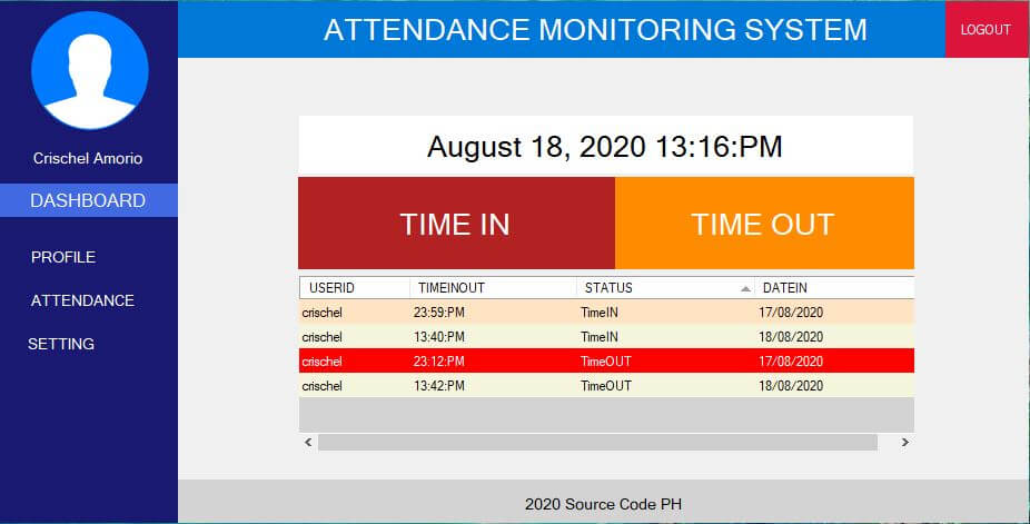 Staff attendance management system project in vb.net