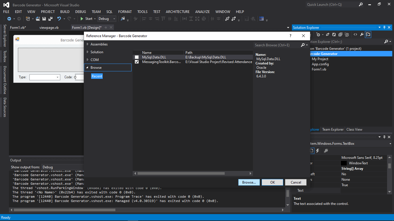 Barcode Generator in VB.NET Tutorial and Source code - Step 6