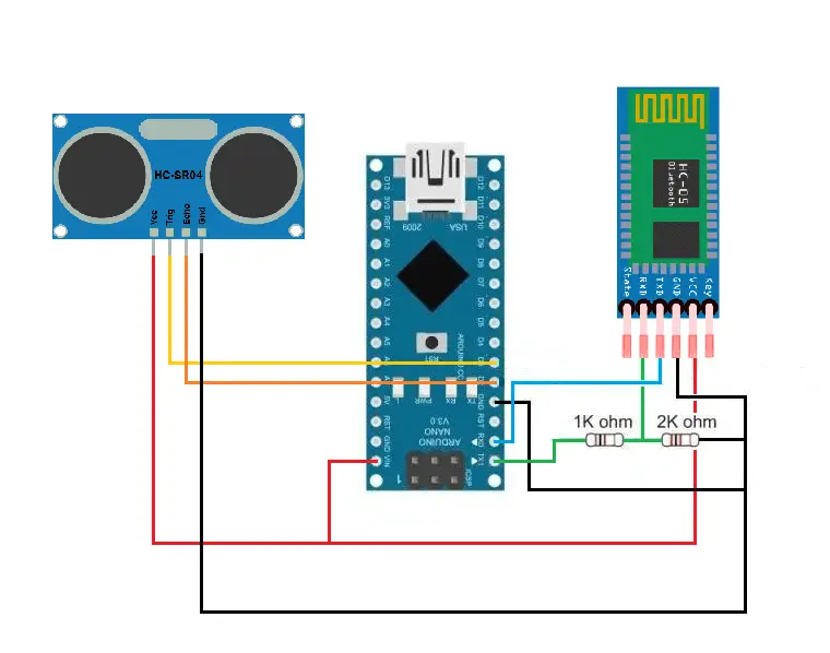 Garbage Monitoring System in Arduino - Schematic Diagram