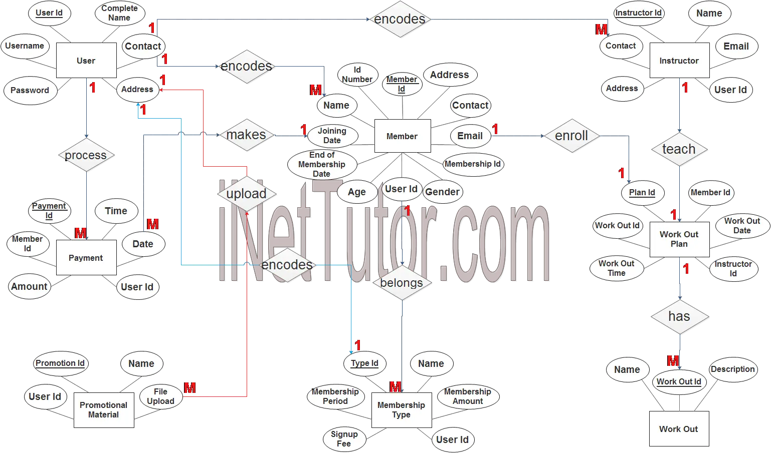 Gym Management System ER Diagram - Step 3 Complete ERD