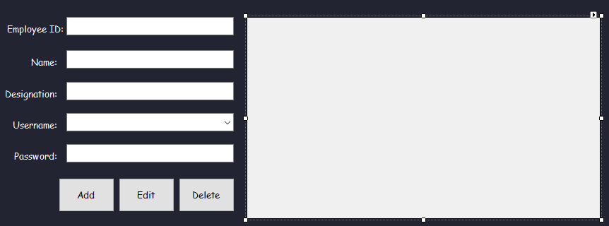 Load Datagridview from a MySQL Database in C# - Form Design