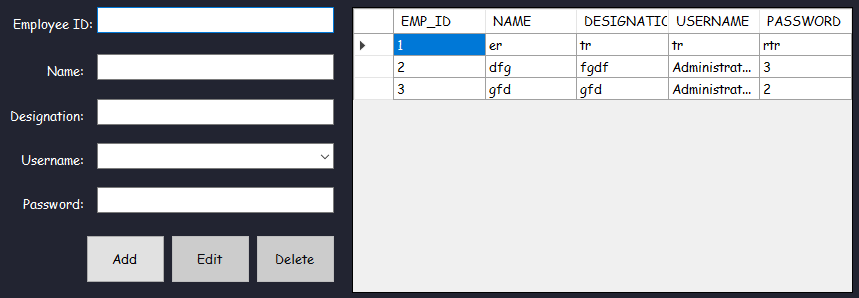 Load Datagridview from a MySQL Database in C# - Output