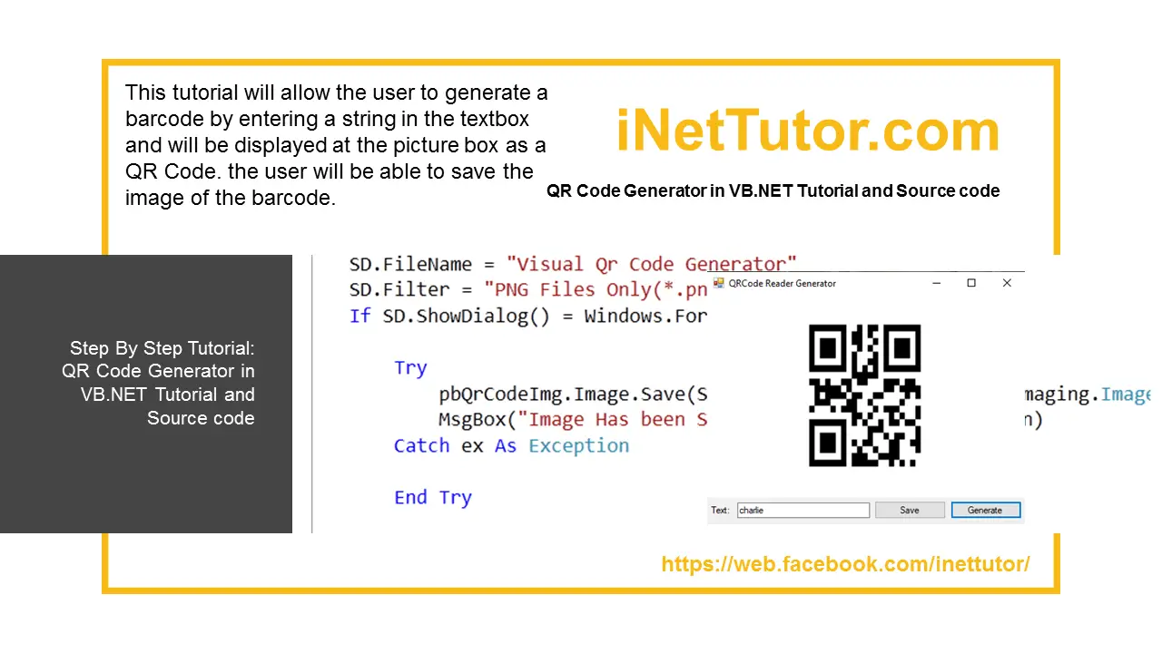 QR Code Generator in VB.NET Tutorial and Source code
