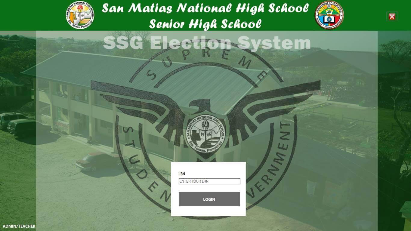 Senior High School Voting System in VB.Net - Enter LRN Form
