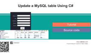 Update a MySQL table Using C# Tutorial and Source code