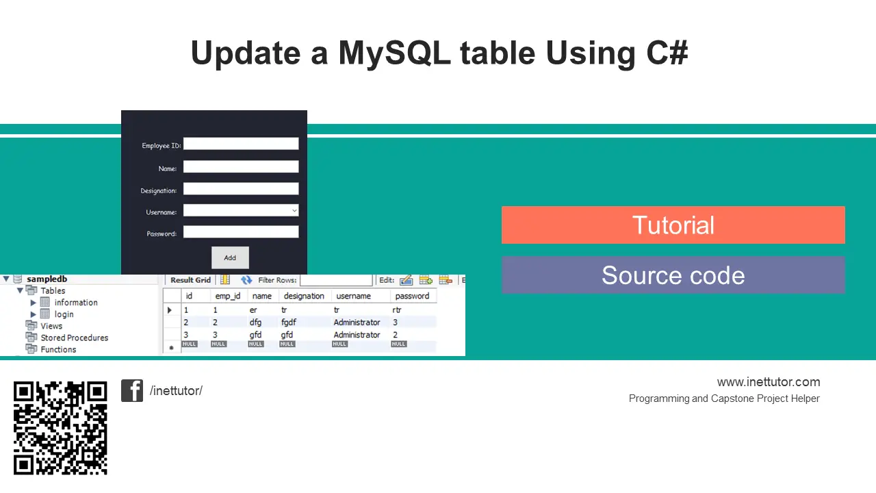 Update a MySQL table Using C# Tutorial and Source code ...