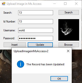 Upload Image VB.NET and MS Access Tutorial and Source code - Final Output