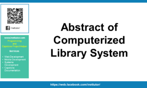 Abstract of Computerized Library System