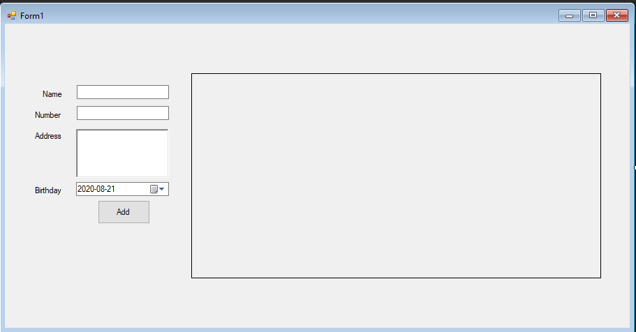 Add Data in DataGridView Rows Without Database - Form Design