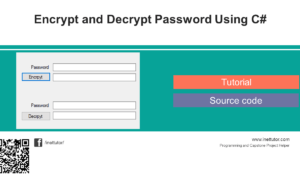 Encrypt and Decrypt Password Using C#