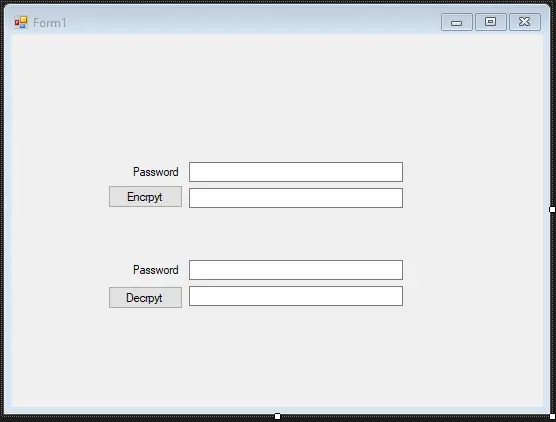 Encrypt and Decrypt Password Using C# - Form Design