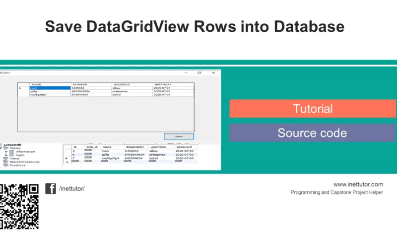 Insert or Save Data into MySQL Database using C#