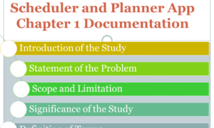Scheduler and Planner App Chapter 1 Documentation