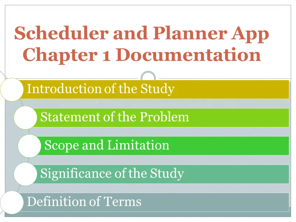 Scheduler and Planner App Chapter 1 Documentation