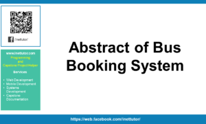 Abstract of Bus Booking System