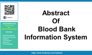 Abstract of Blood Bank Information System