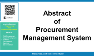 Abstract of Procurement Management System