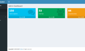 Complaint Management System Free Template in PHP and Bootstrap - Admin Dashboard