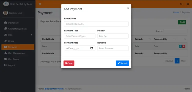Bike Rental System Free Template in PHP and Bootstrap - iNetTutor.com
