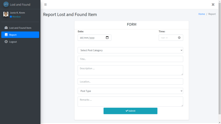 Lost and Found System Free Download Bootstrap Template