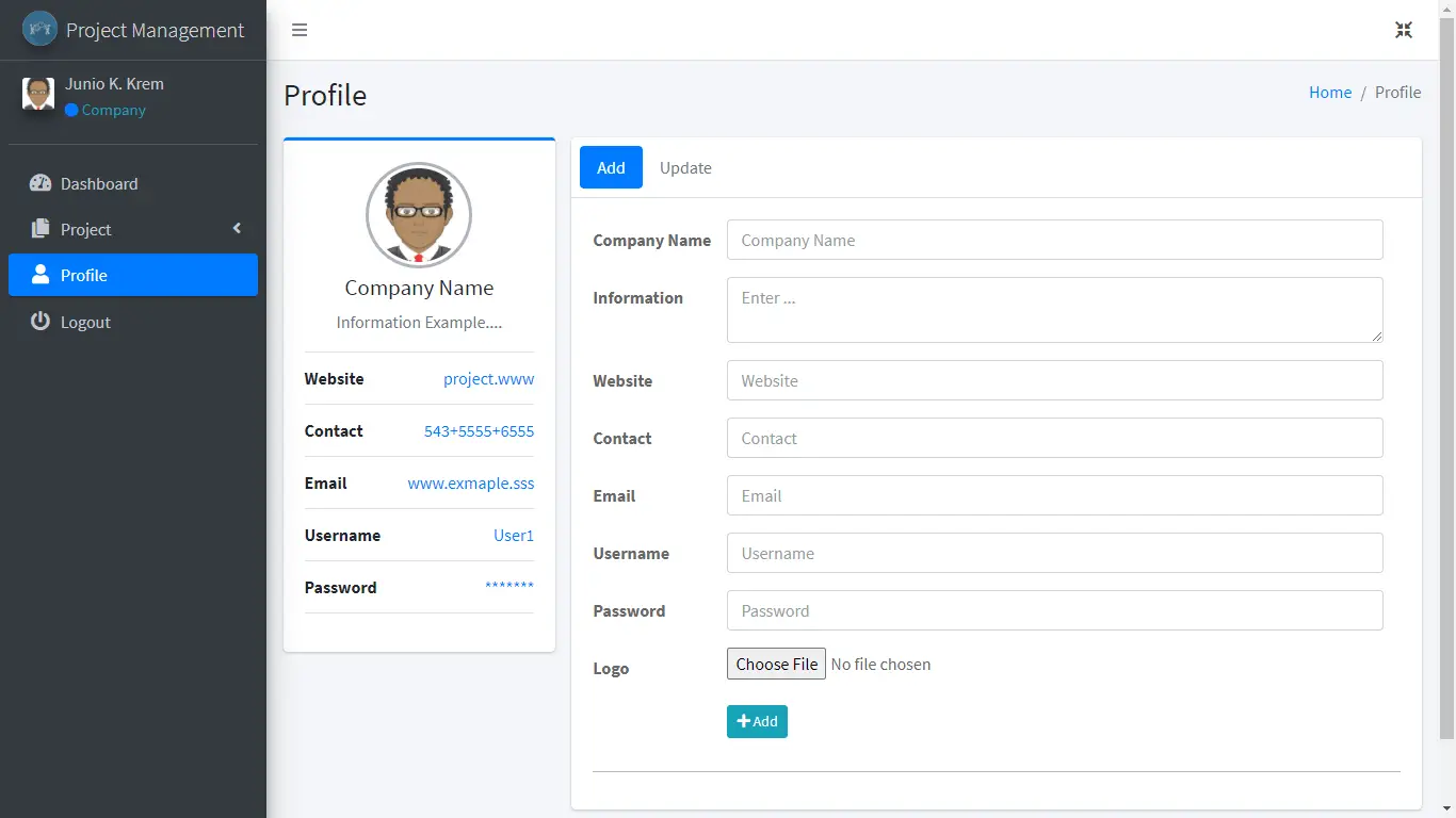 Project Management System Company Profile Update