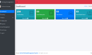 Vehicle Parking Management System Free Bootstrap Template - Admin Dashboard