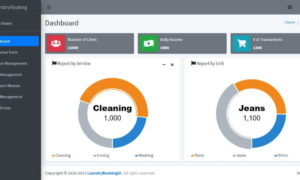 Laundry Booking System Free Download Bootstrap Template - Dashboard