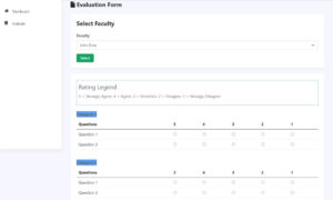 Faculty Evaluation System Free Download Bootstrap Template - Evaluation Form
