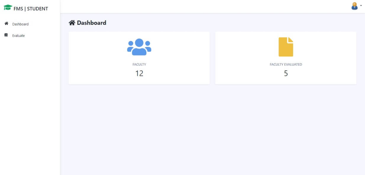 Faculty Evaluation System Free Download Bootstrap Template - Student Dashboard