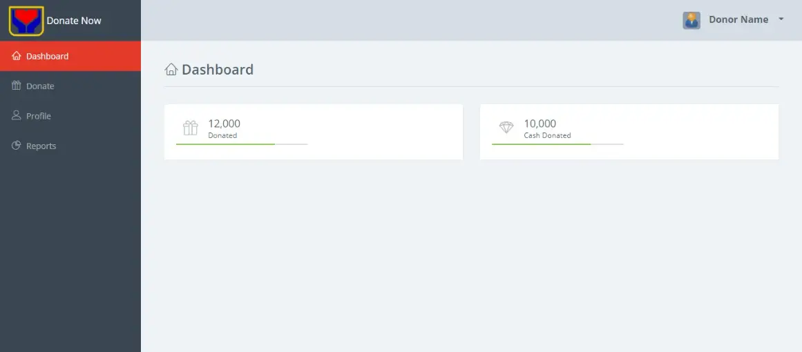 Online Donation Platform with SMS Free Download - Donor Dashboard