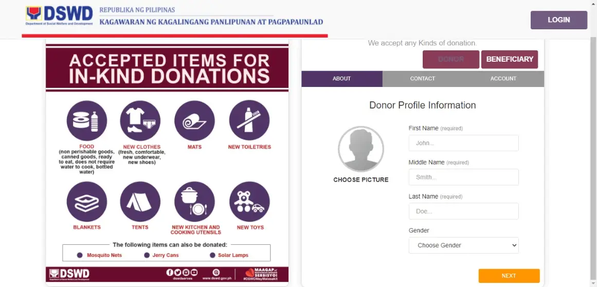 Online Donation Platform with SMS Free Download - Registration Form