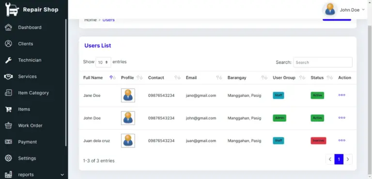 Repair Shop Management System Free Download 2023 - iNetTutor.com
