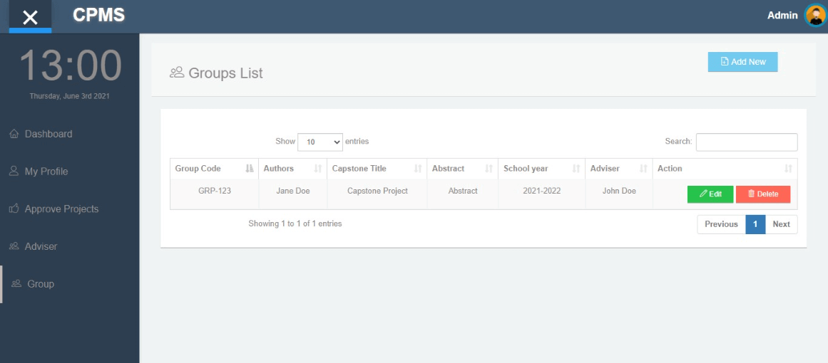 Capstone Project Monitoring System Free Download Template - Group Members