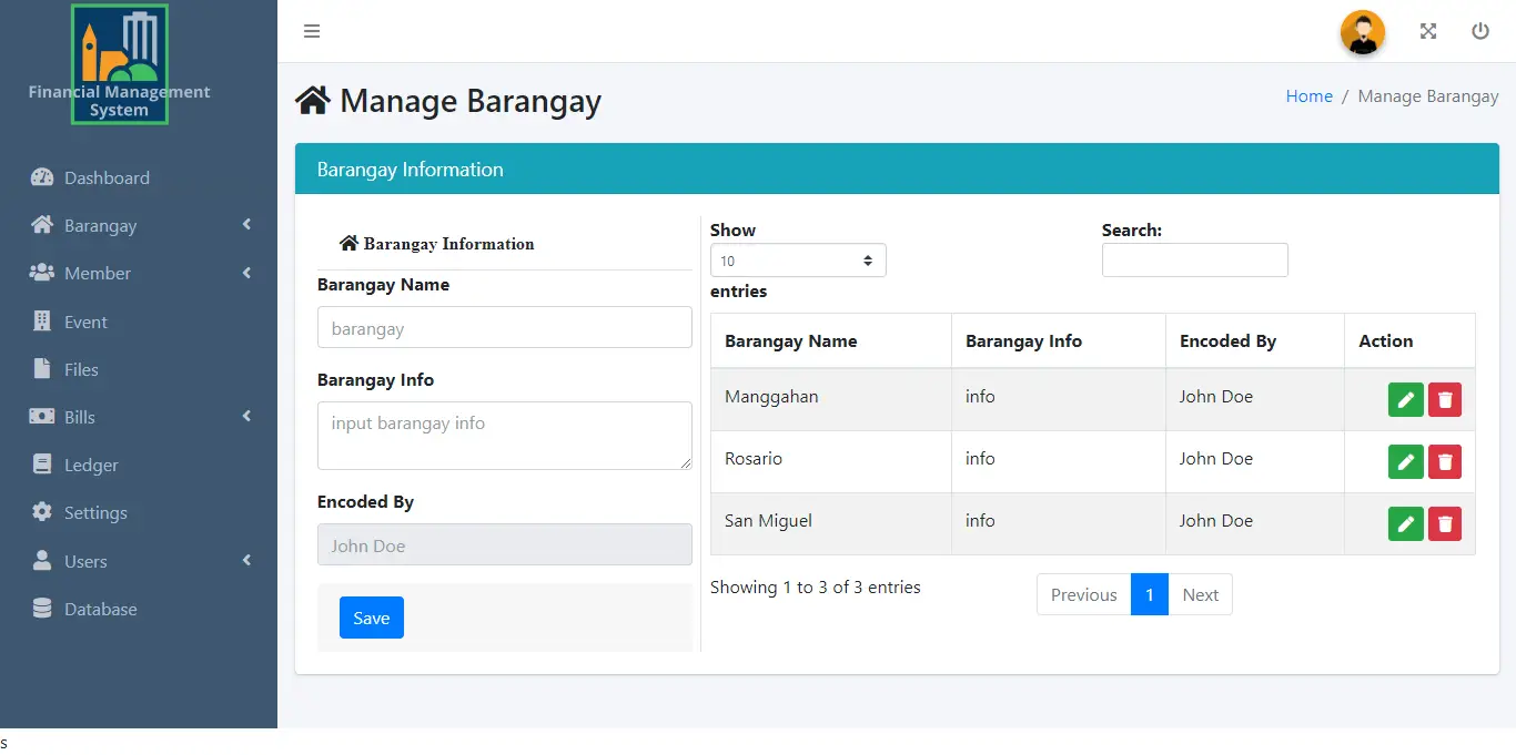 Financial Management with SMS Free Download Template - Barangay Management