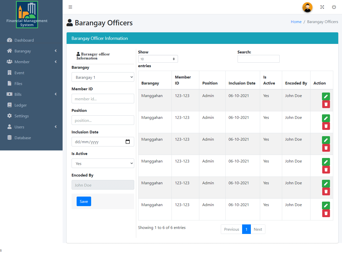 Financial Management with SMS Free Download Template - Barangay Officer