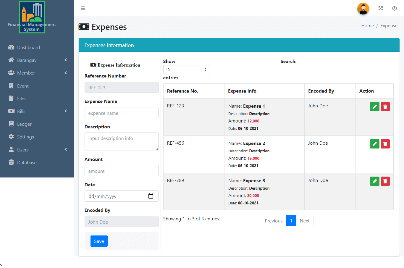 Financial Management with SMS Free Download Template - Expense Management