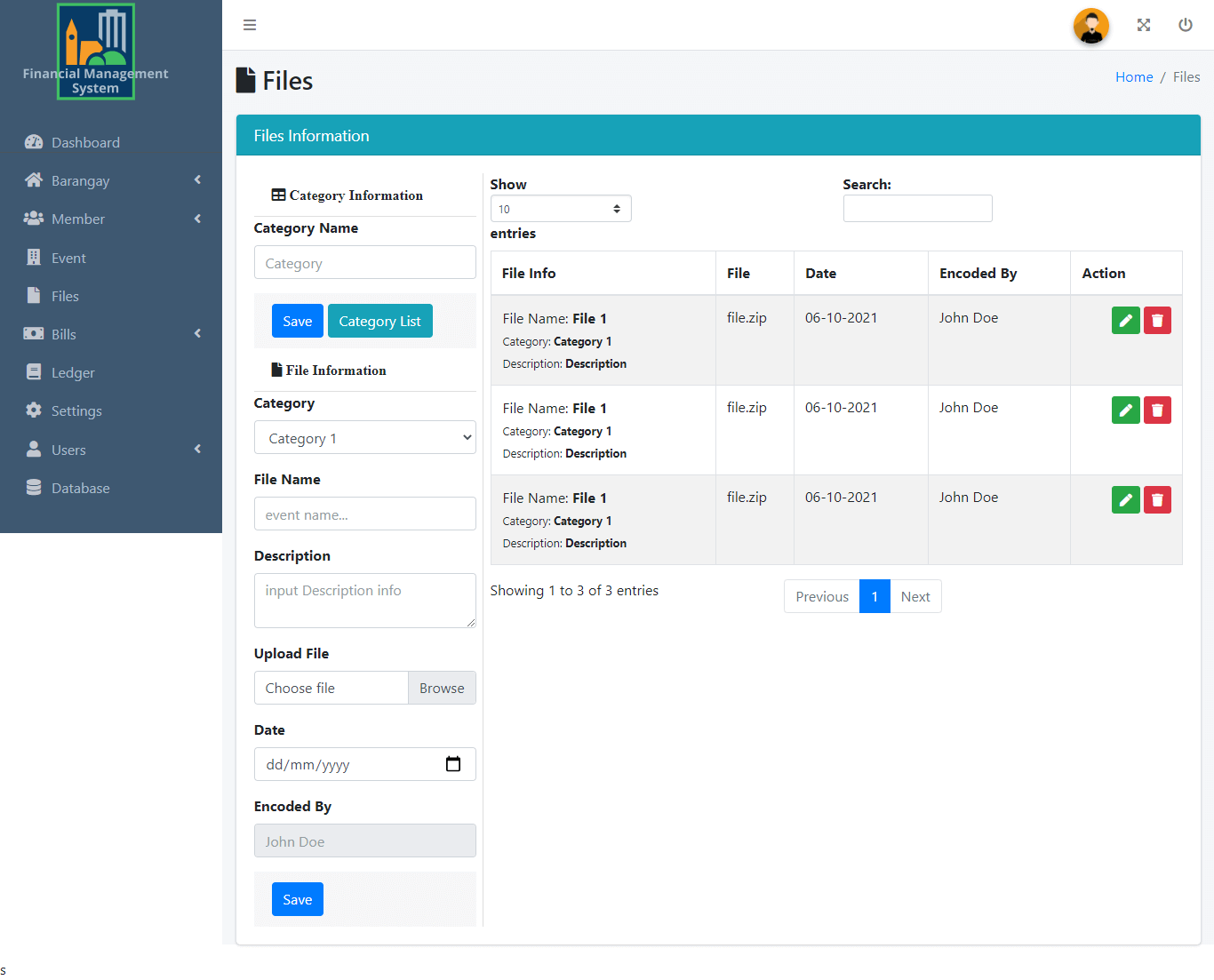 Financial Management with SMS Free Download Template - File Management