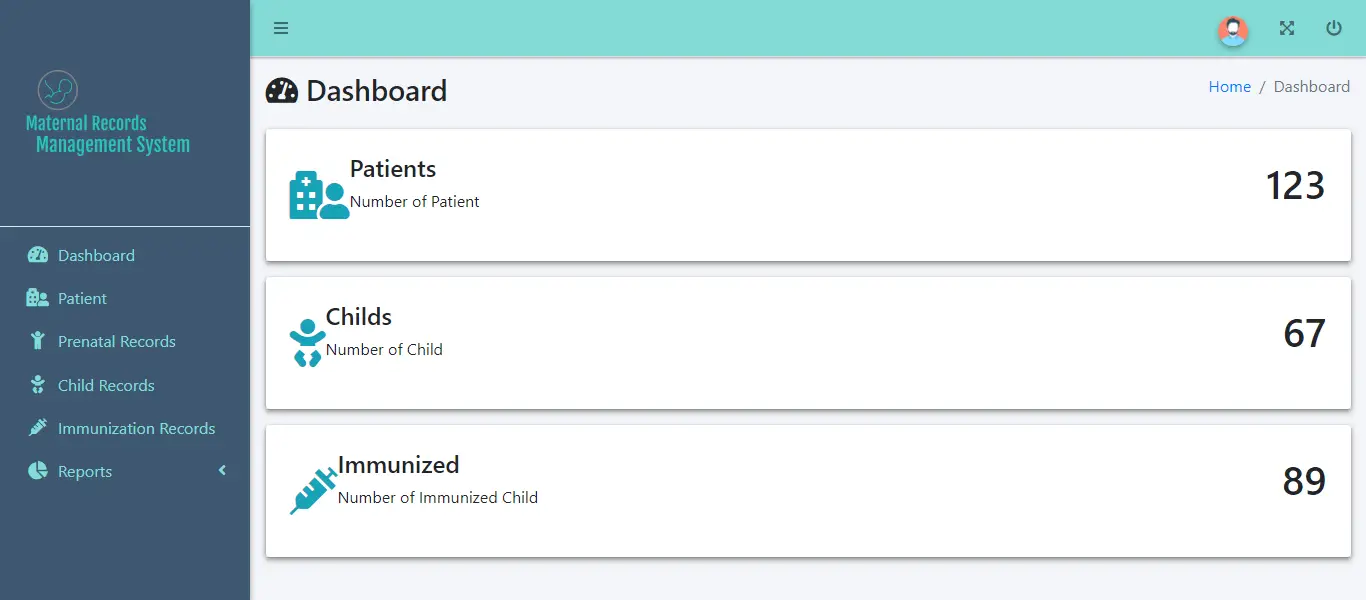 Maternal Records Management System - Admin Dashboard