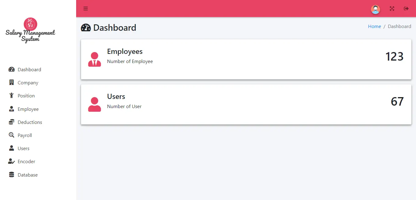 Online and SMS Based Salary Notification - Admin Dashboard