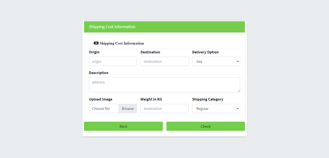 Shipment Management Information System Free Download - Check Shipping Cost