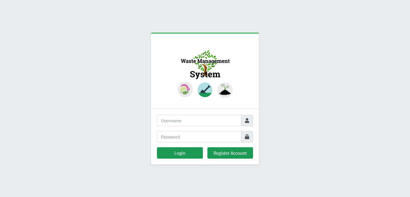 Waste Management with Reward System - Login Form