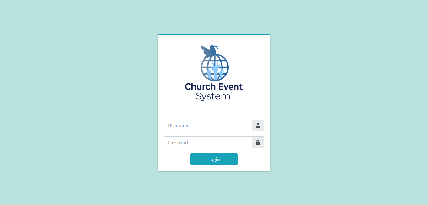 Church Event Management System - Login Form