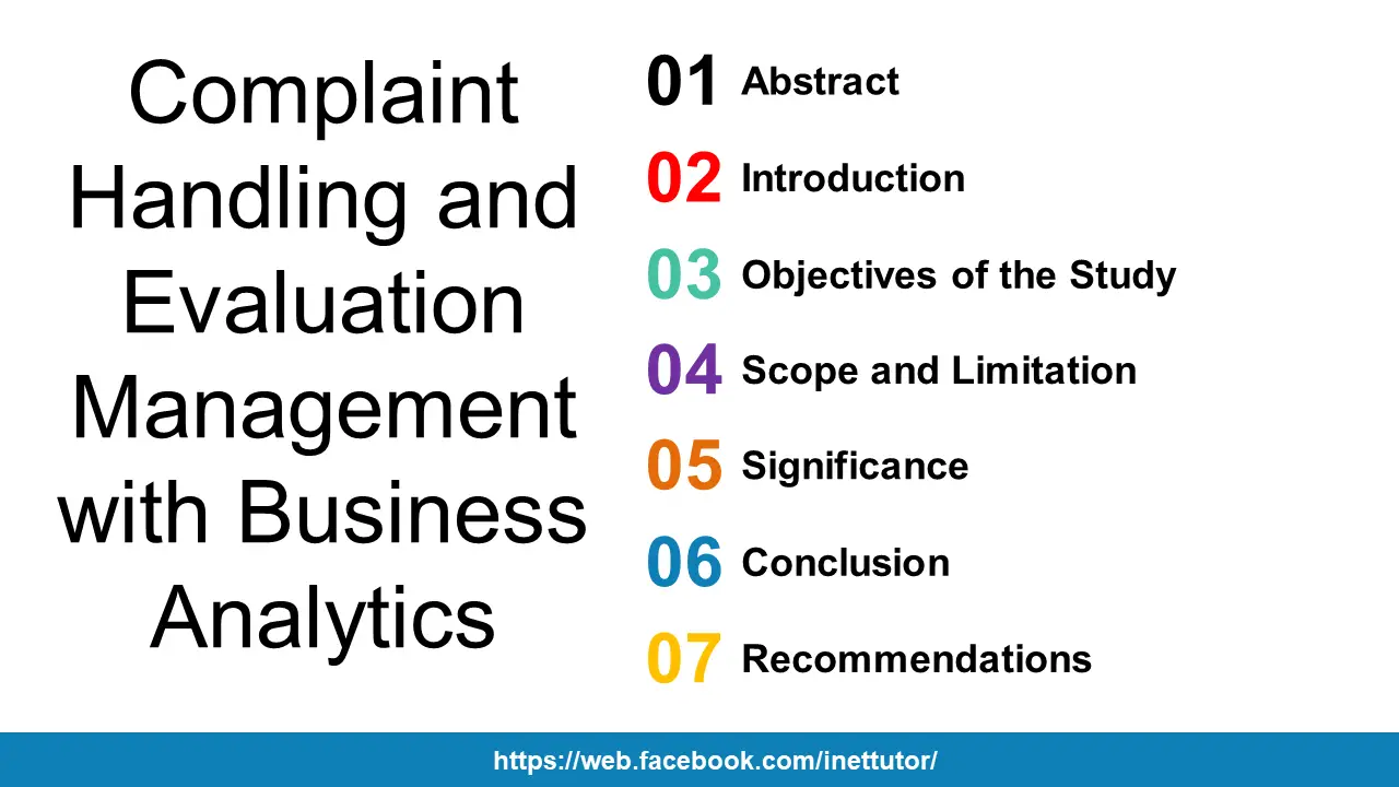 Complaint Handling and Evaluation Management with Business Analytics