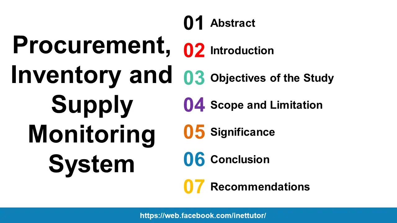 Procurement, Inventory and Supply Monitoring System