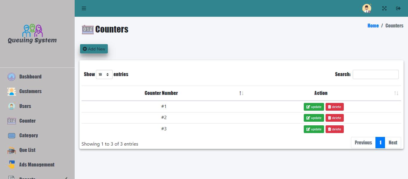 Queuing System Free Template - Counter Management