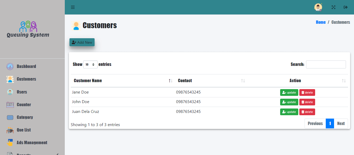 Queuing System Free Template - Customer Management