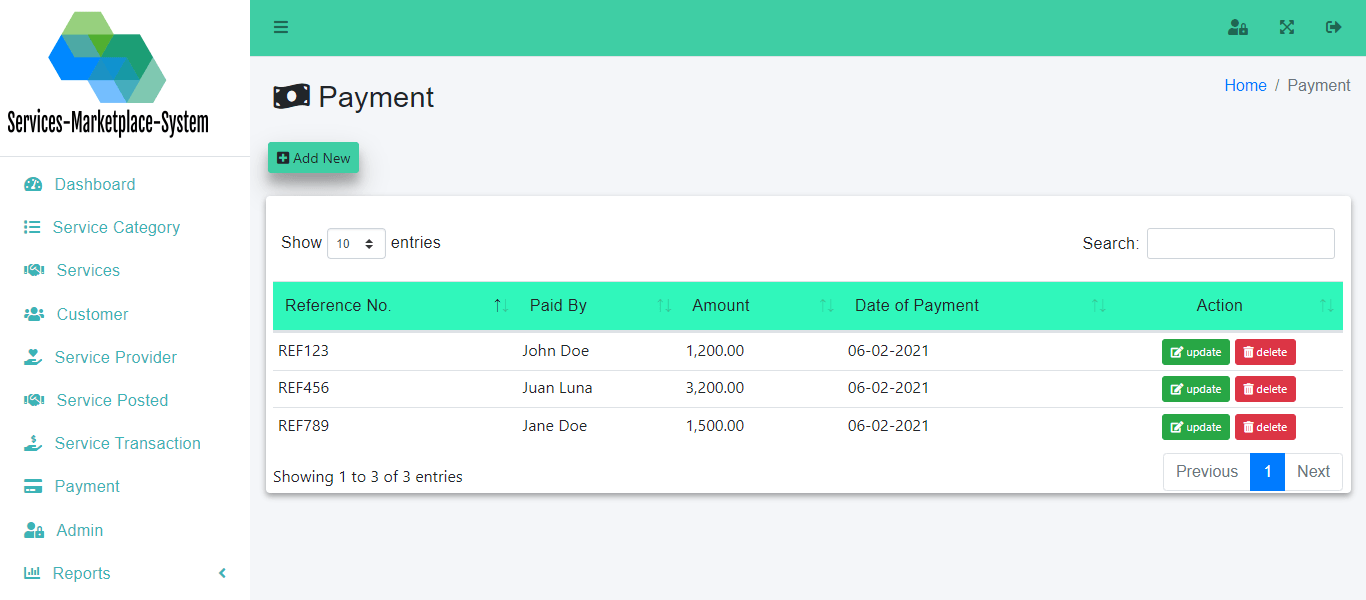 Services Marketplace System Free Download - Payment Management