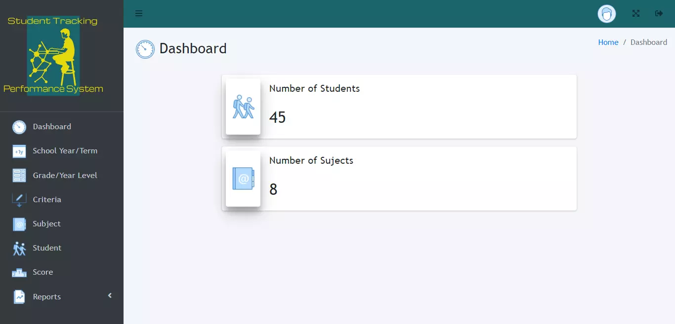 Student Academic Performance Tracking and Monitoring System - Dashboard