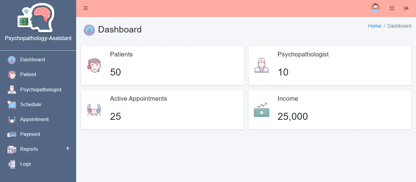 Web Based Psychopathology Diagnosis System - Admin Dashboard