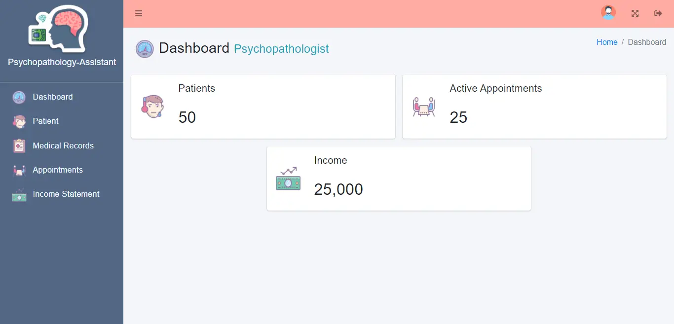 Web Based Psychopathology Diagnosis System - Psychopathologist Dashboard